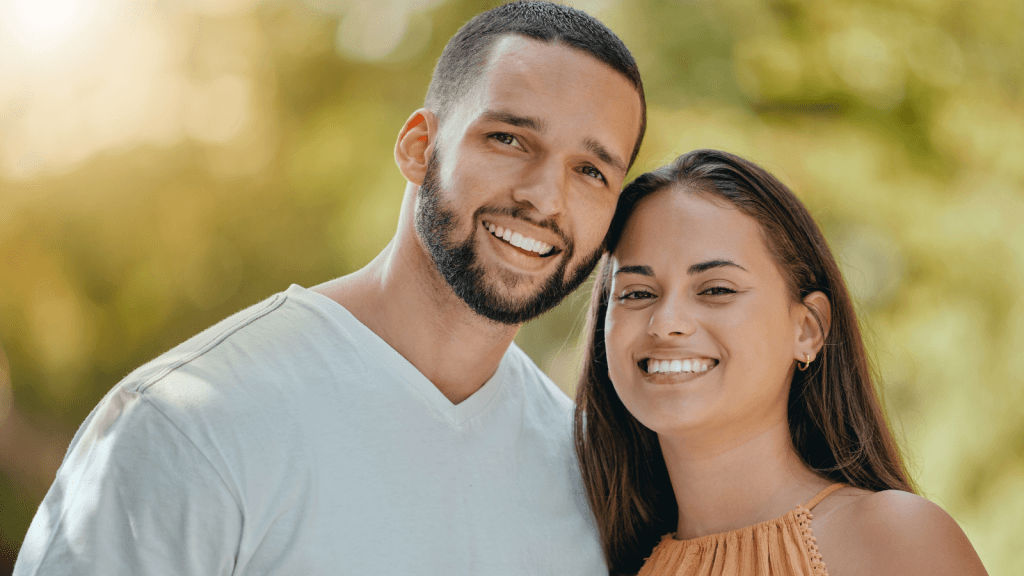 Happy couple in nature